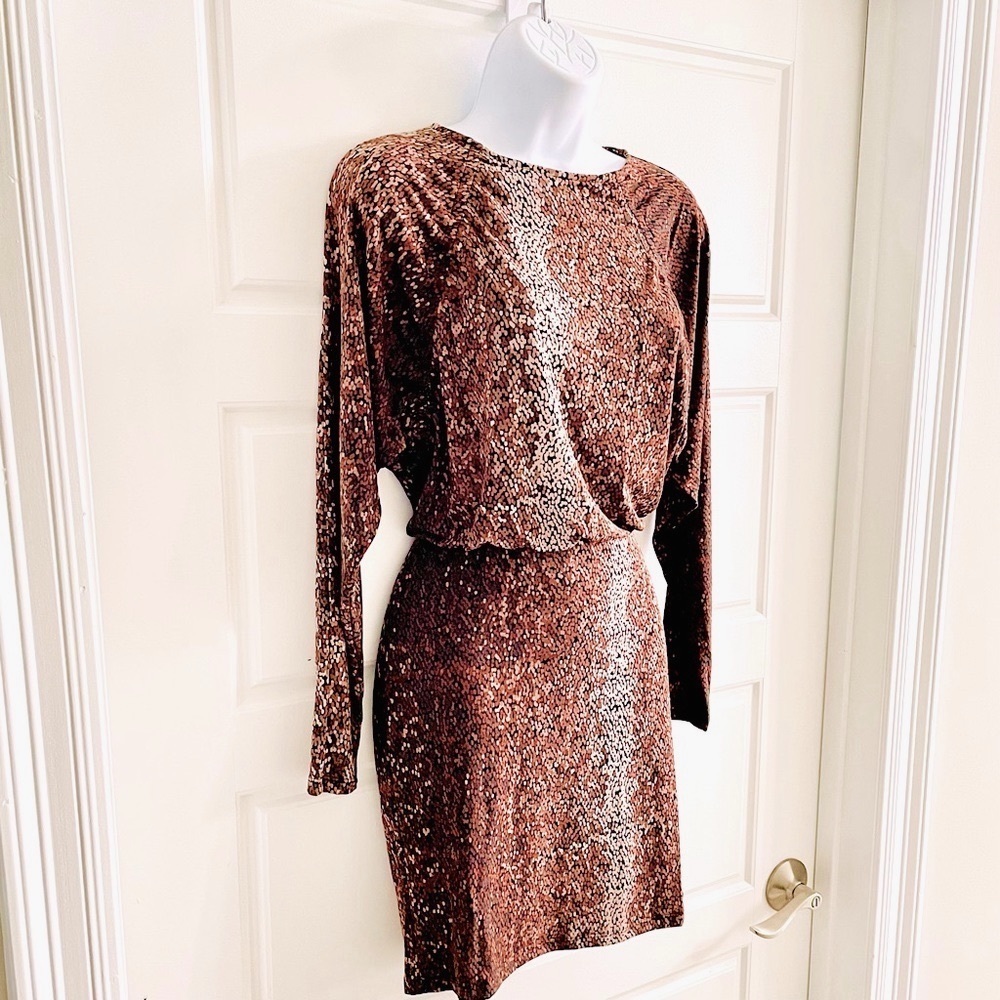 H&M Conscious sustainable animal print stretch dolman sleeved dress Size Small
